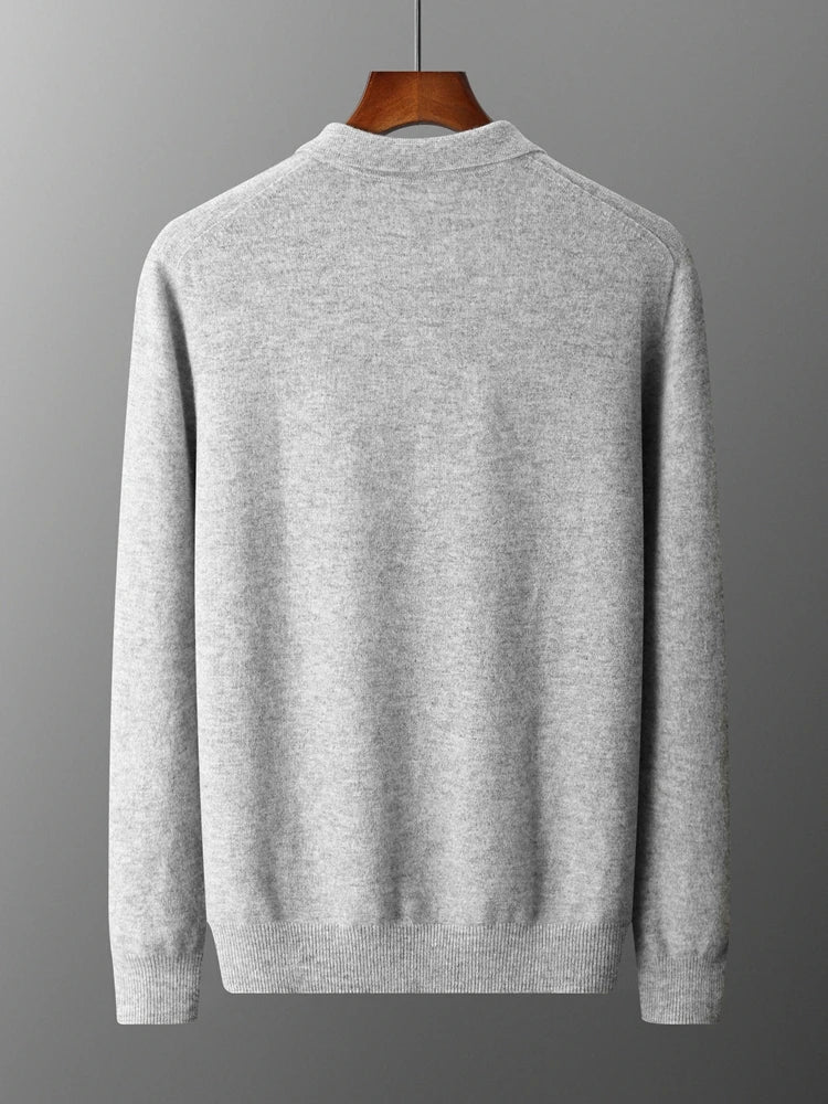 Herr Tröja Knappad Pullover i 100% Merinoull 1