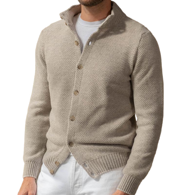 Herr Tröja Slim Fit med Sjalkrage och Knäppning 0