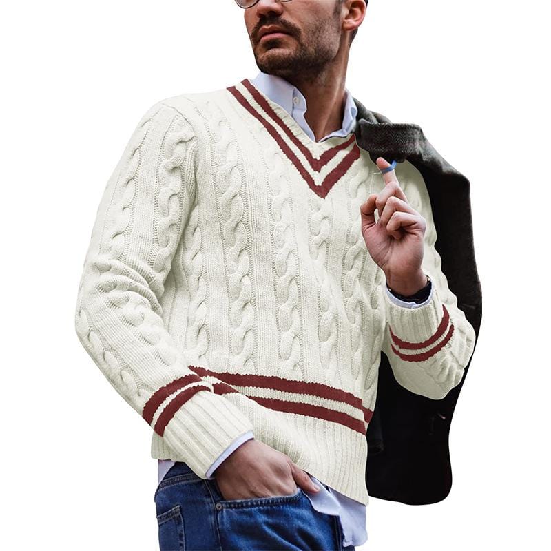 Herr Tröja Stickad Modern Höststil 1