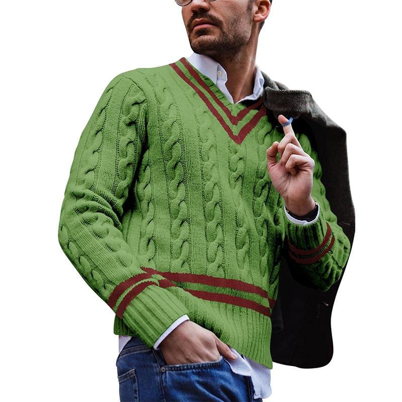 Herr Tröja Stickad Modern Höststil 2