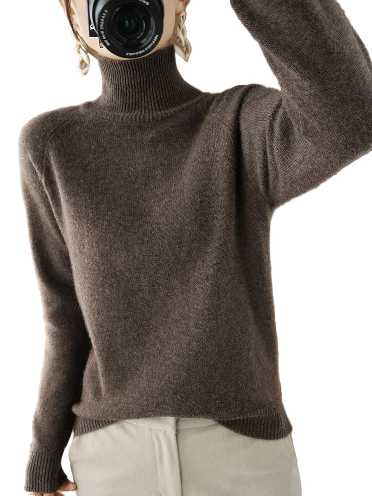 Herr Ulltröja Långärmad Mock Neck 100% Merino Ull 0