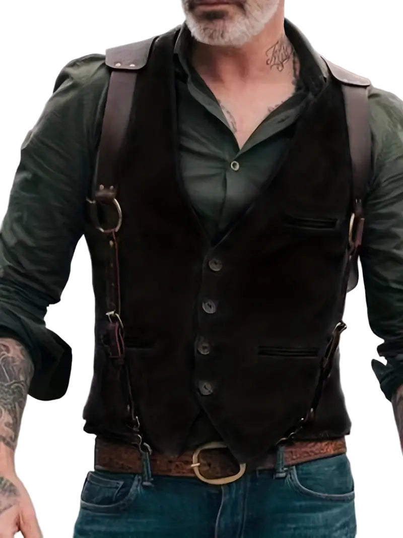 Herr Vintage V-ringad Väst Reversibel 0