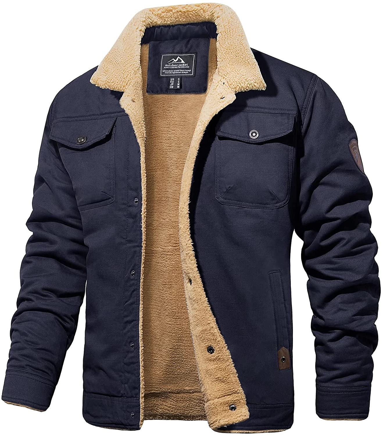 Herr Vinterjacka Sherpa-foder Vattenavvisande Robust Design 0