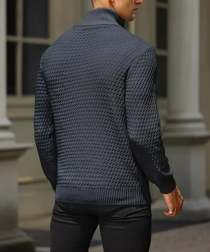 Herr Zip Up Tröja med Modern Design 3