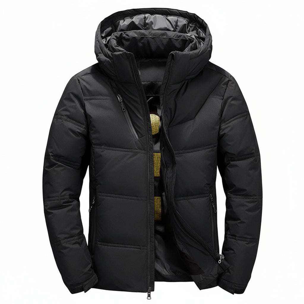 Herrar Lång Dunjacka Modern Puffer Vinter 0