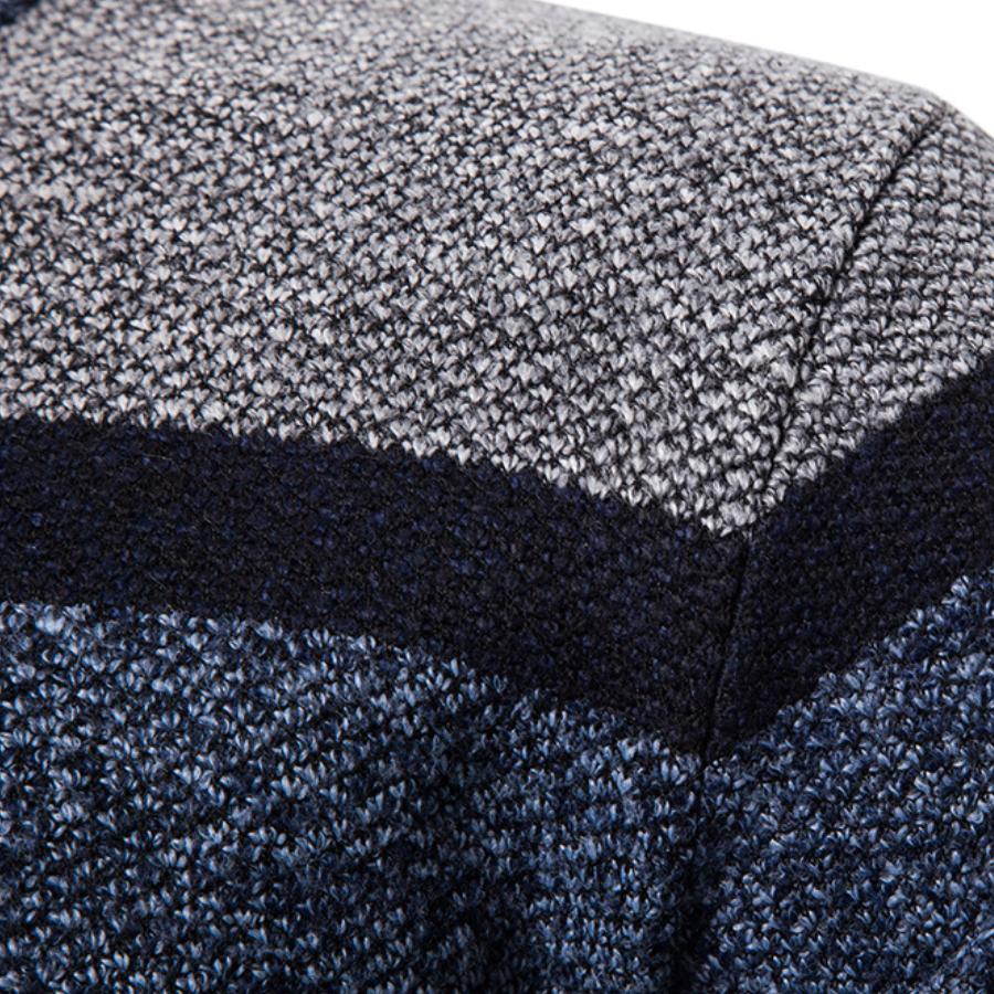 Herrar Striped Slim Fit Stickad Cardigan 6