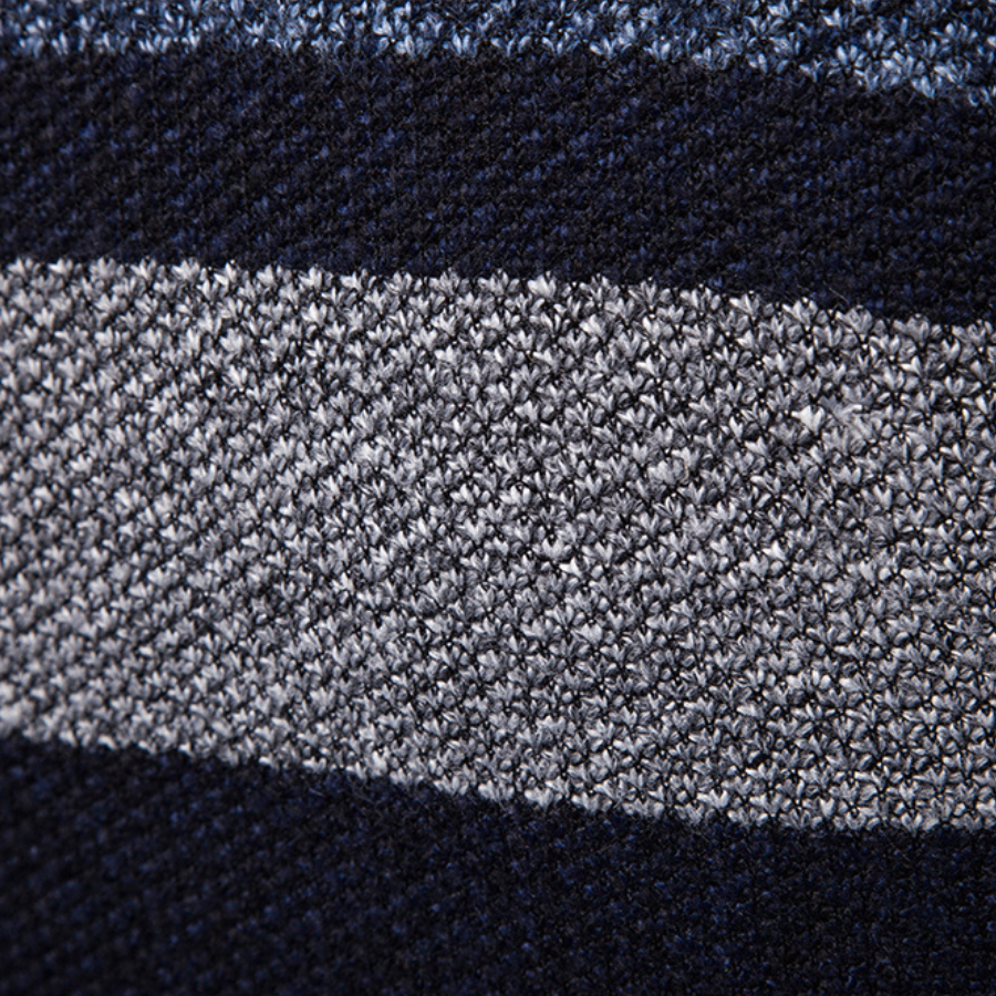 Herrar Striped Slim Fit Stickad Cardigan 7