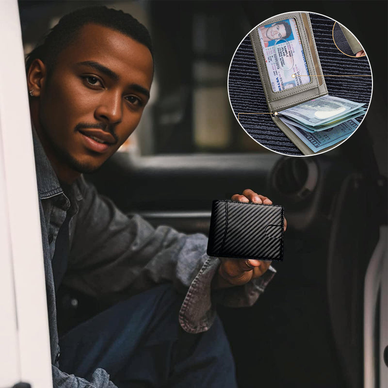 Herrarnas Minimalistiska Korthållare med Pengaklämma 5