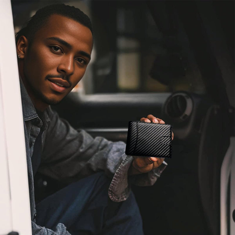 Herrarnas Minimalistiska Korthållare med Pengaklämma 7