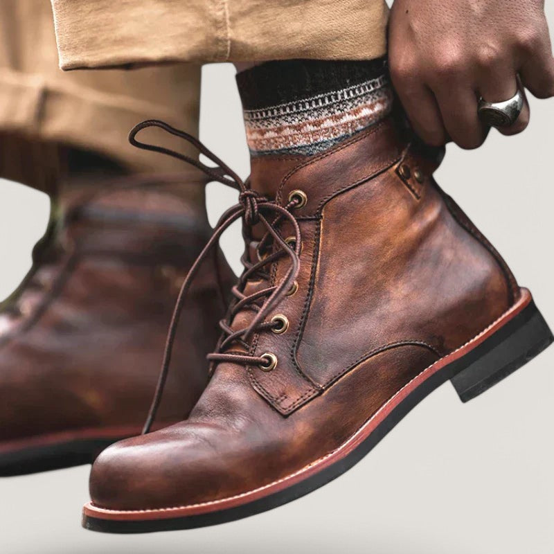 Herrboots Hög Modell Läder Robust Design 2