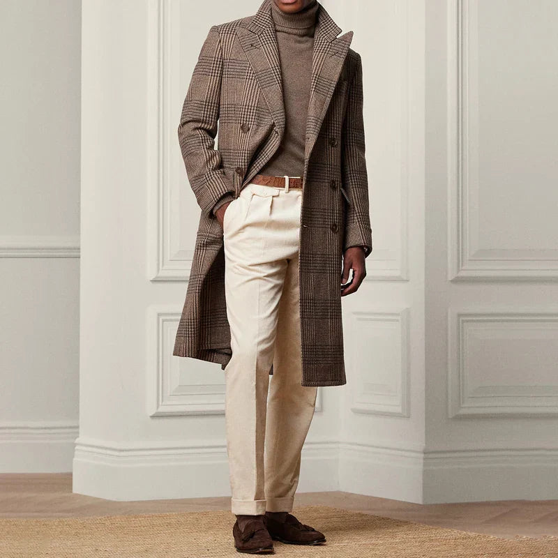 Herrbyxor Rakt Snitt Ullblandning Justerbar Midja 3