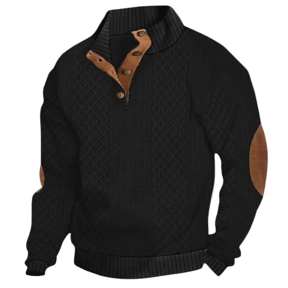 Herren Sweater med Kraveknapper Trendig Stil 0