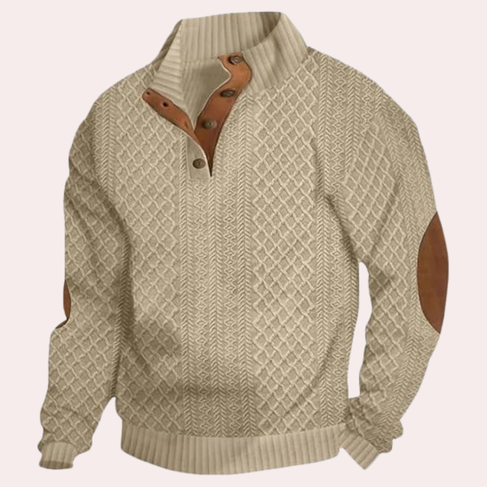 Herren Sweater med Kraveknapper Trendig Stil 3