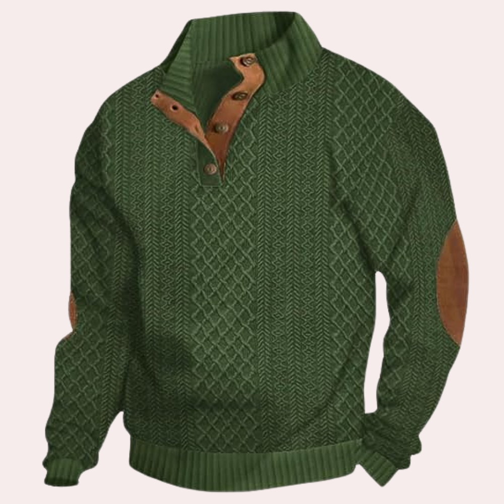 Herren Sweater med Kraveknapper Trendig Stil 4