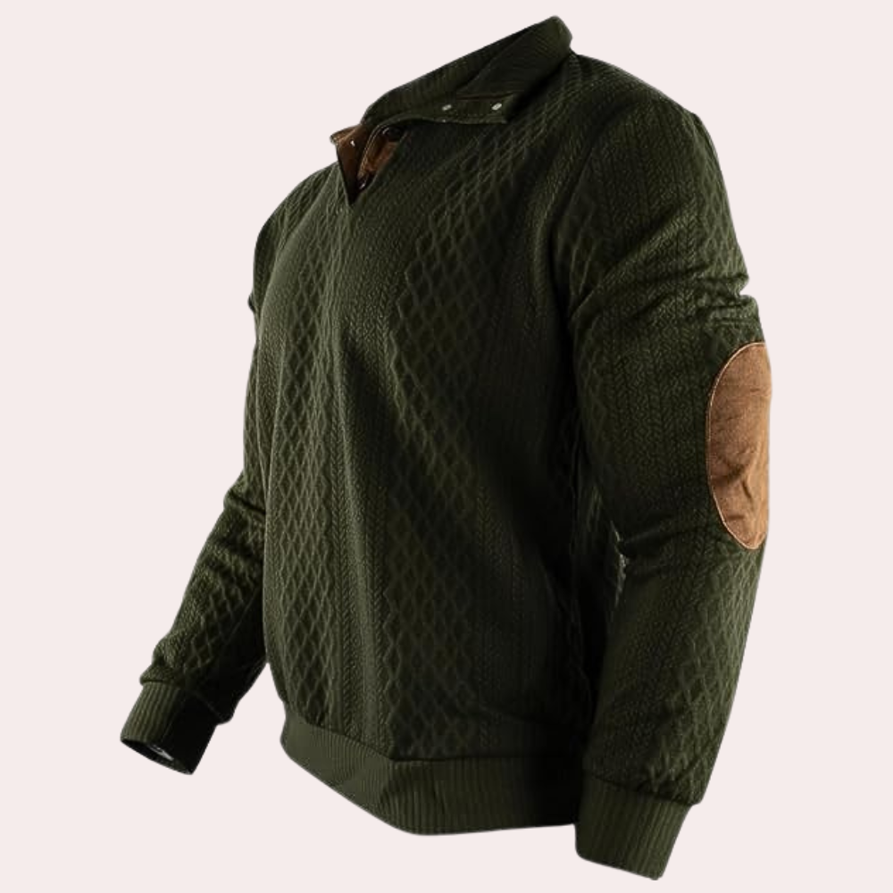 Herren Sweater med Kraveknapper Trendig Stil 5