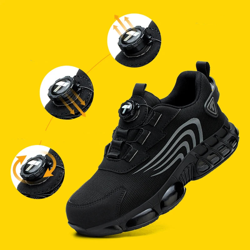 Herrens Arbetsskor Sportig Design med Rotary Knapp 2