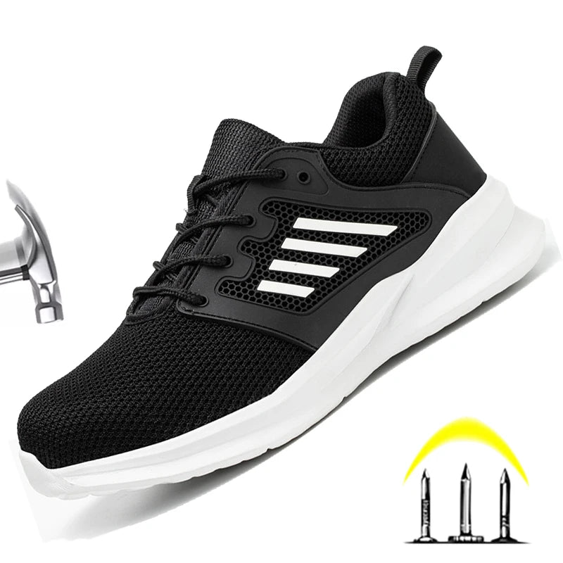 Herrens Arbetsskor med Stålhätta och Halkskyddande Design 0