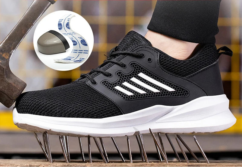 Herrens Arbetsskor med Stålhätta och Halkskyddande Design 2