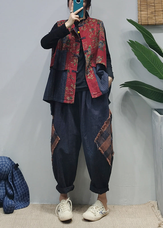 Herrens Ärmlösa Väst Patchworkdesign Stilig 4