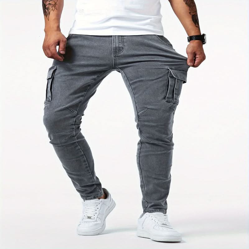 Herrens Cargojeans Slim Fit Med Flera Fickor 6