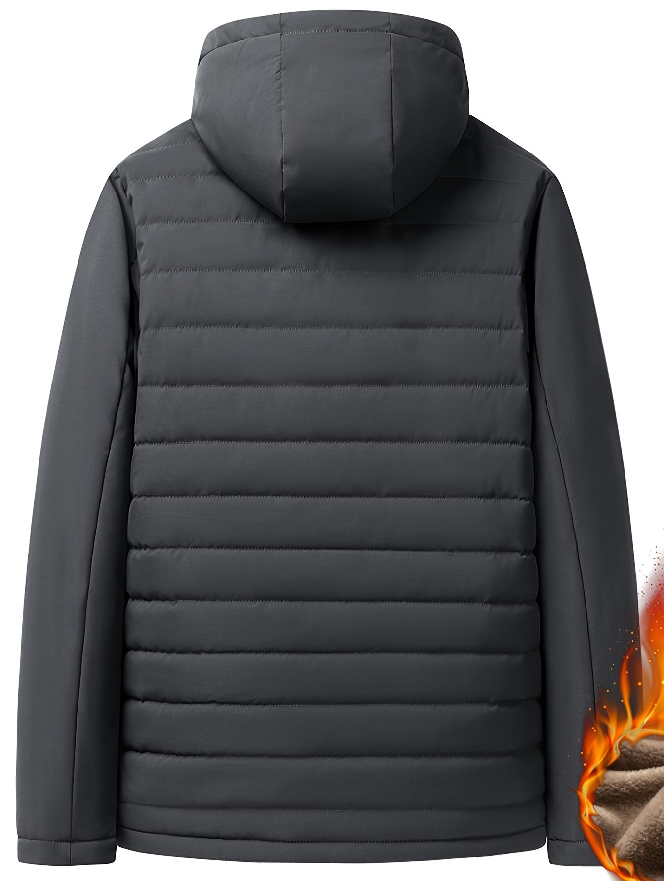 Herrens Fleecejacka med Huva och Dragkedja 2