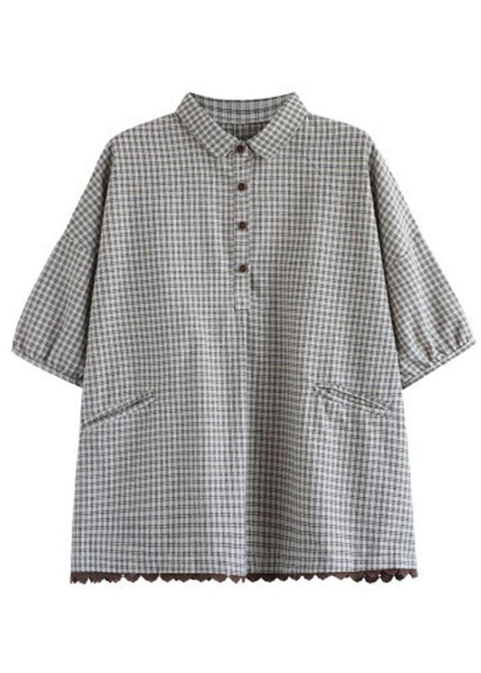 Herrens Halvärmad Topp Patchwork Mörkgrå 4