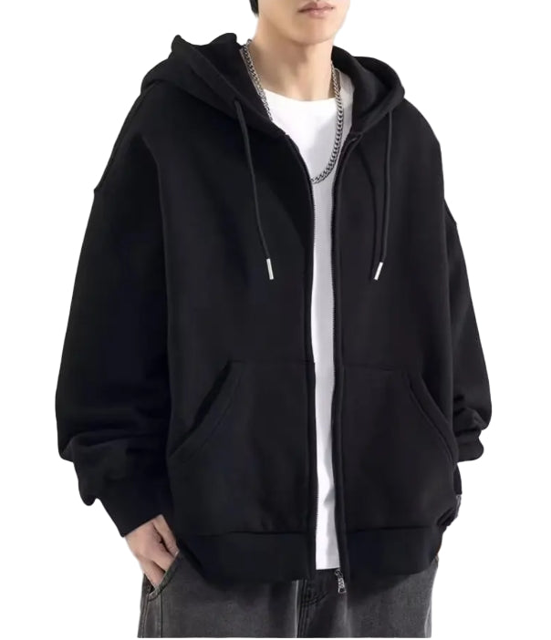 Herrens Huvtröja Med Dragkedja – Långärmad – Av Bomull 1