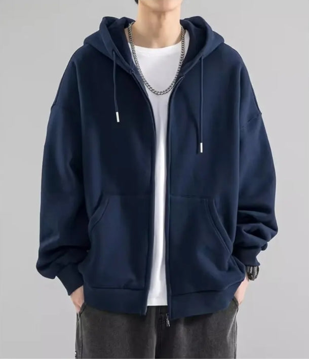 Herrens Huvtröja Med Dragkedja – Långärmad – Av Bomull 2