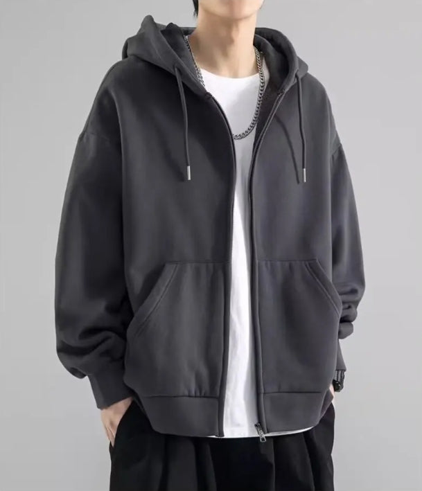 Herrens Huvtröja Med Dragkedja – Långärmad – Av Bomull 3