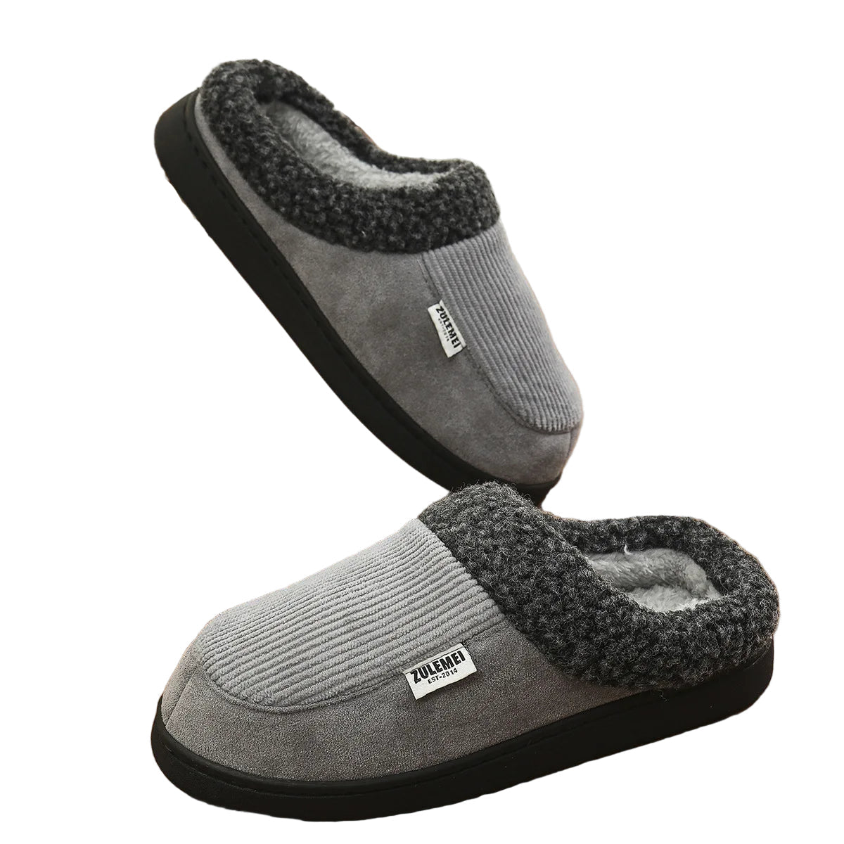 Herrens Inomhussandaler med Minnesskum och Mjuk Plush 6