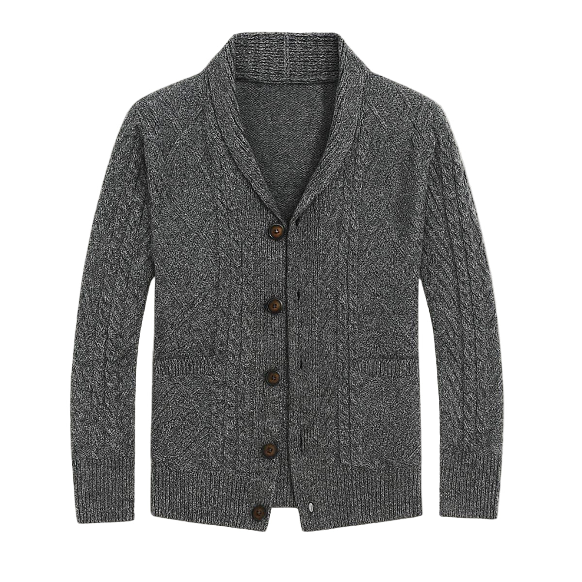 Herrens Kashmir Cardigan Avslappnad Stil 0