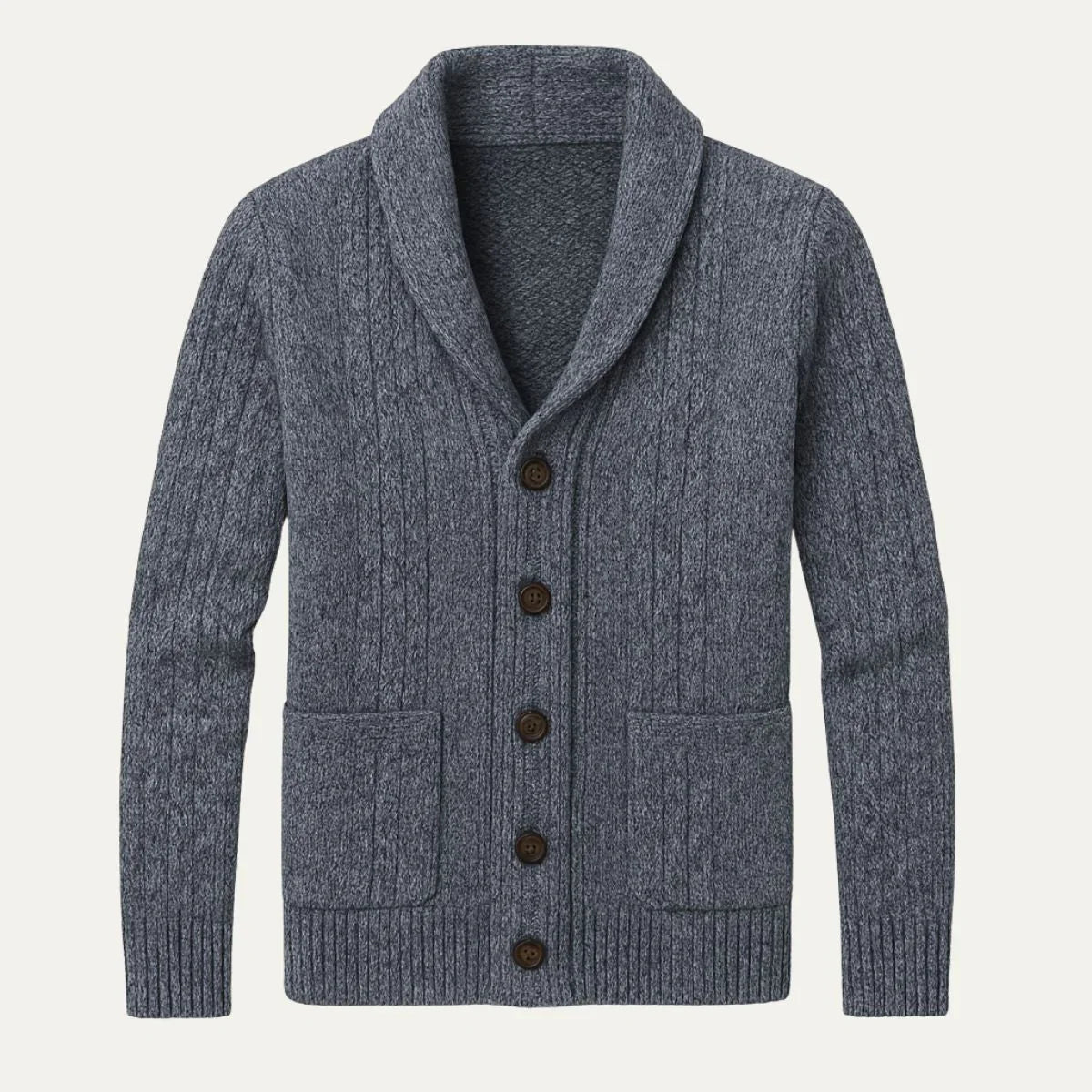 Herrens Kashmir Cardigan Avslappnad Stil 4