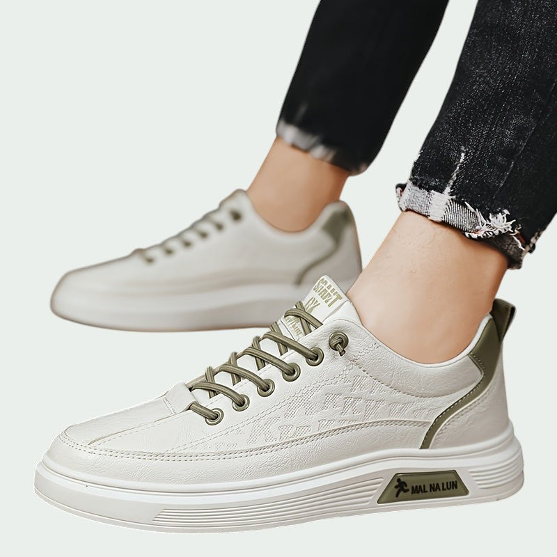 Herrens Lågskor Sportiga PU Med Rund Tå och Mjukt Innersula 3