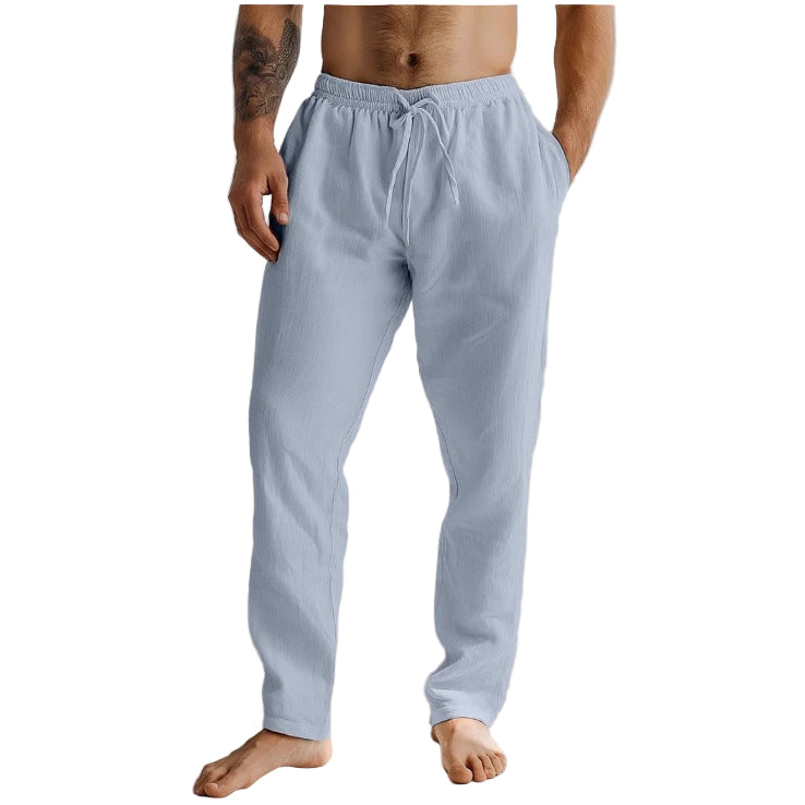 Herrens Linnebyxor Avslappnad Passform Lättviktig Linneblandning 2