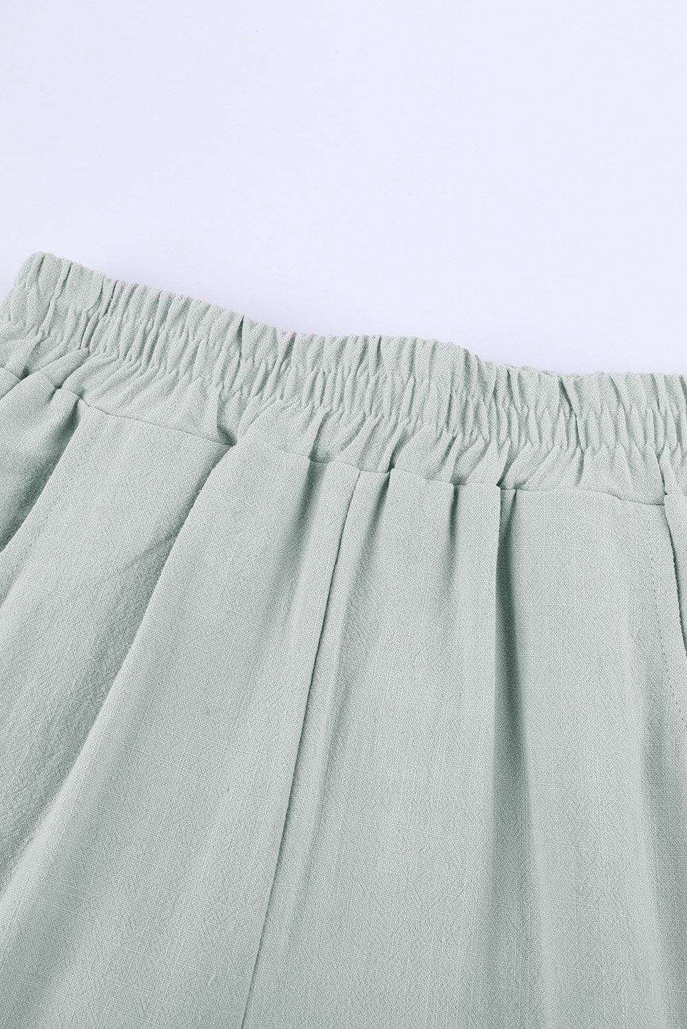 Herrens Linnebyxor Tapered Polyester med Elastisk Midja och Fickor 1