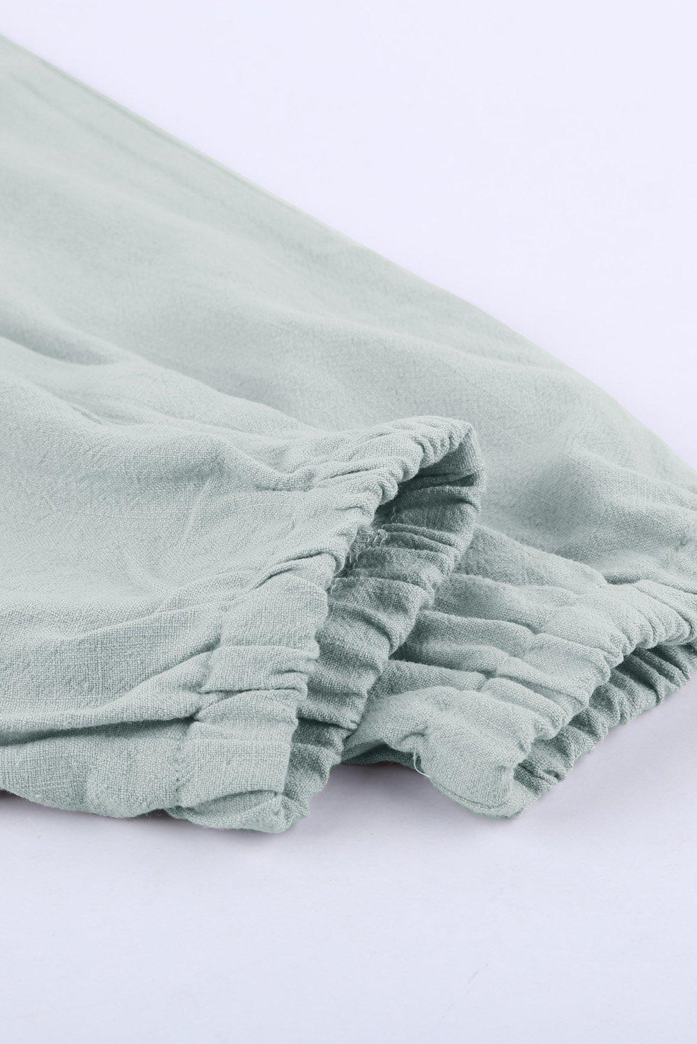 Herrens Linnebyxor Tapered Polyester med Elastisk Midja och Fickor 4