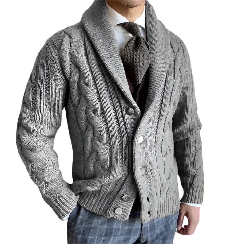 Herrens Stickad Cardigan Skräddarsydd Passform 9