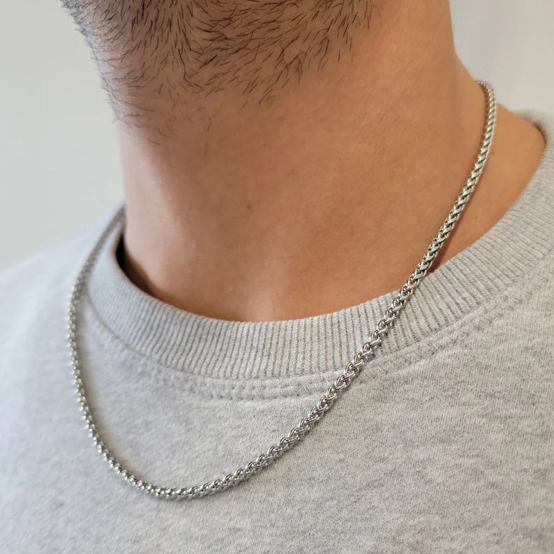 Herrhalsband med Korslänk Design 1