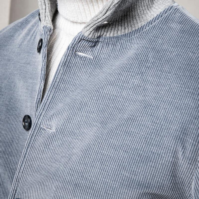 Herrjacka Ribbad Sammet Modern Passform med Praktiska Fickor 3