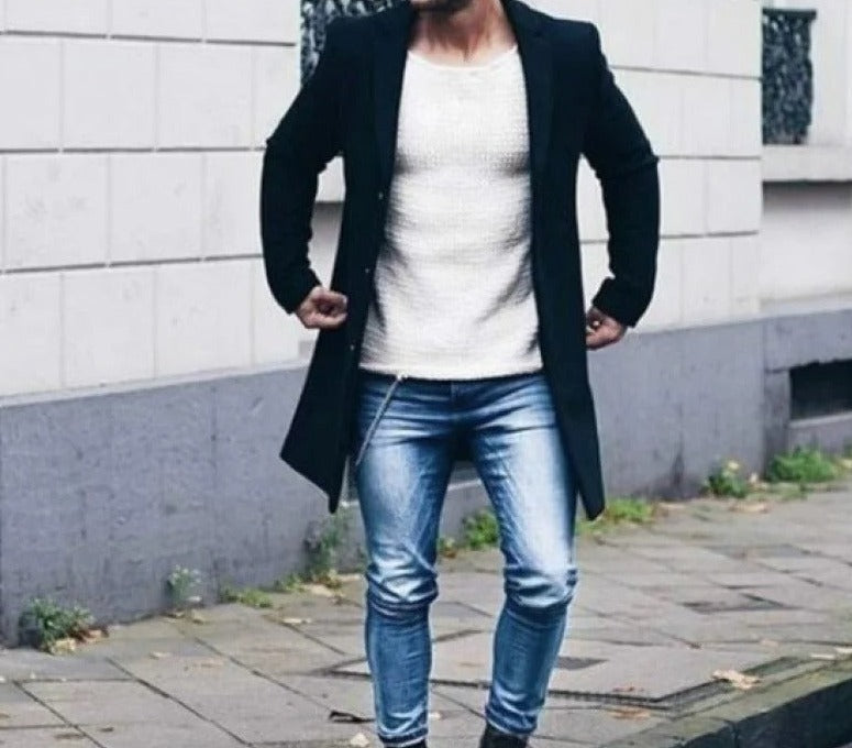 Herrjacka Slim Fit Ull Vindresistent 8