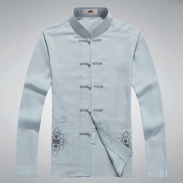 Herrklädesset Japansk Design Långärmad Top och Byxor 9