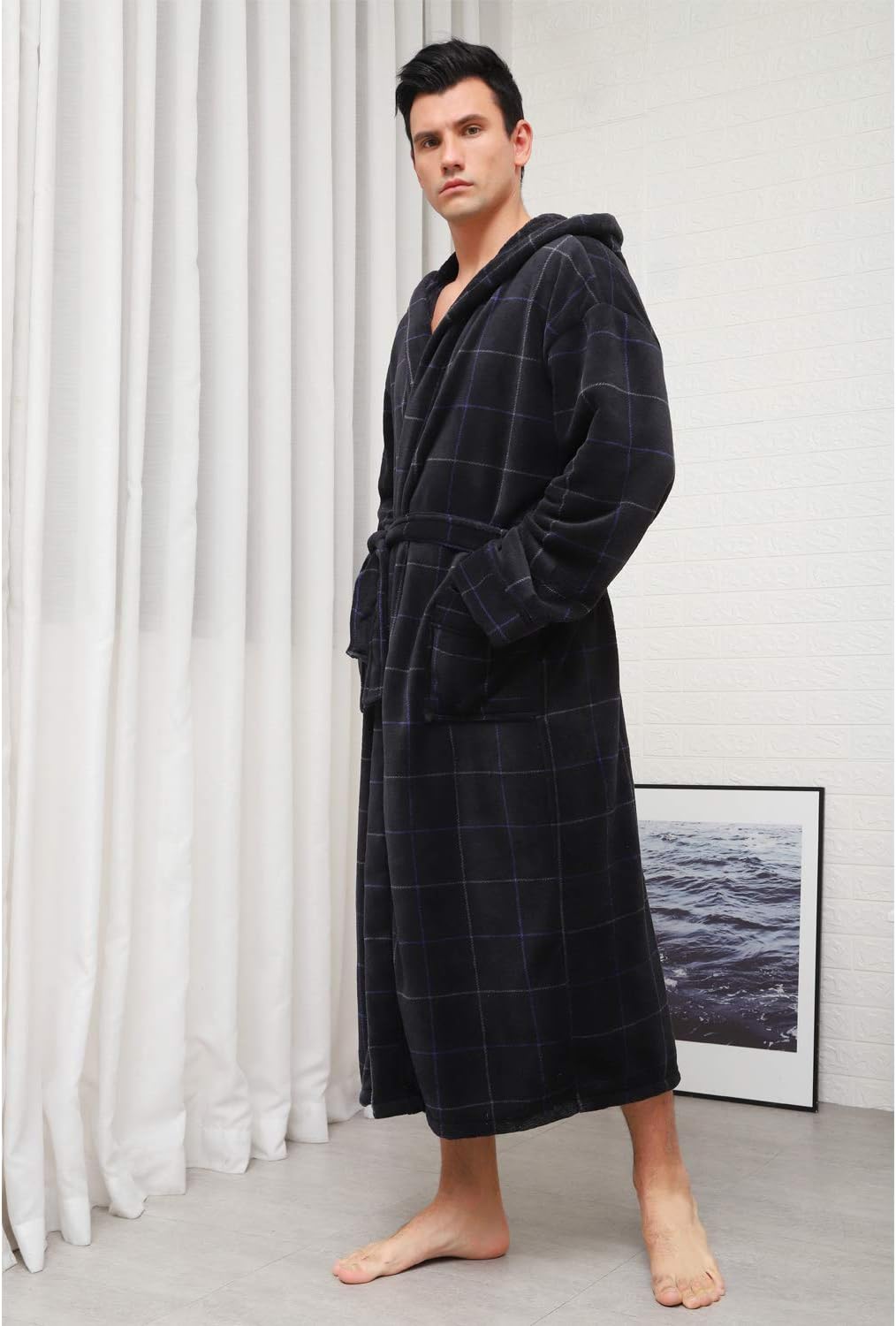 Herrmorgonrock med Huva och Djupa Fickor 6