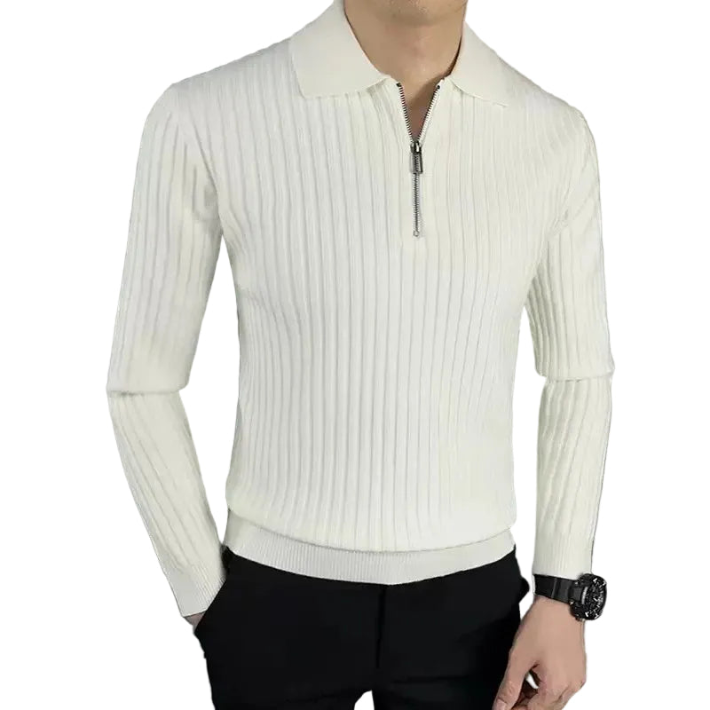 Herrpikétröja Med Dragkedja Klassisk Stil 3