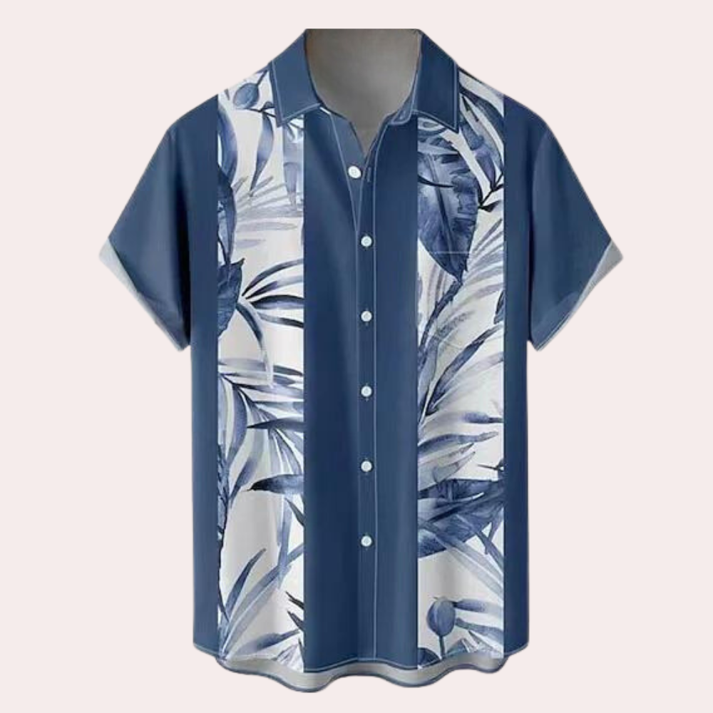 Herrskjorta Kort Ärmar Retro Stil 3