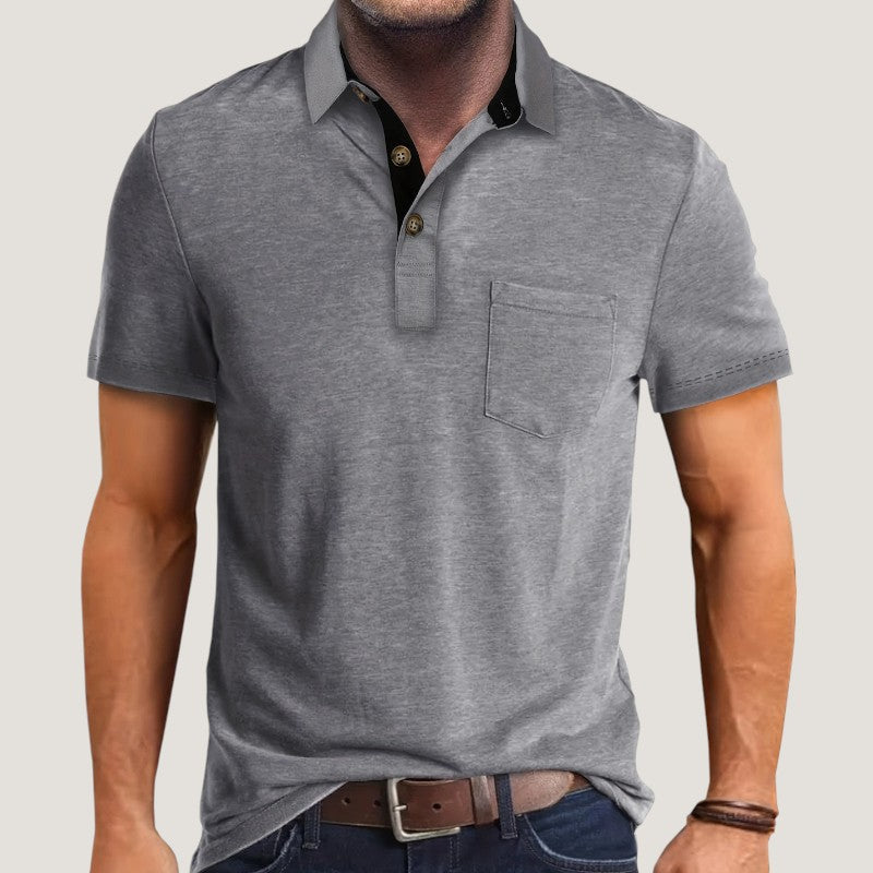 Herrskjorta Kortärmad Med Fickor Polyester Sommar 10