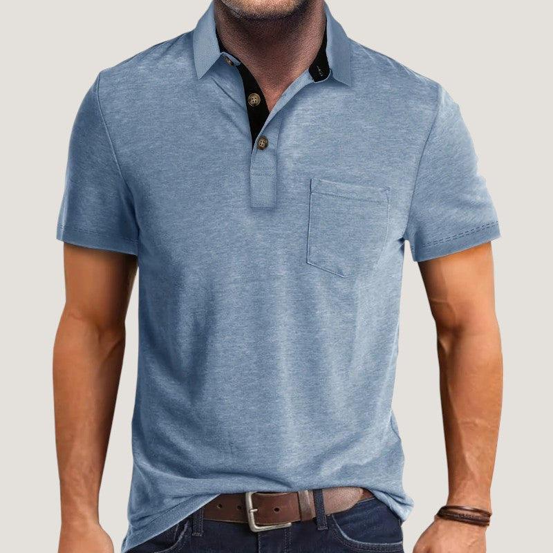 Herrskjorta Kortärmad Med Fickor Polyester Sommar 14