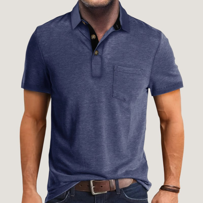 Herrskjorta Kortärmad Med Fickor Polyester Sommar 6