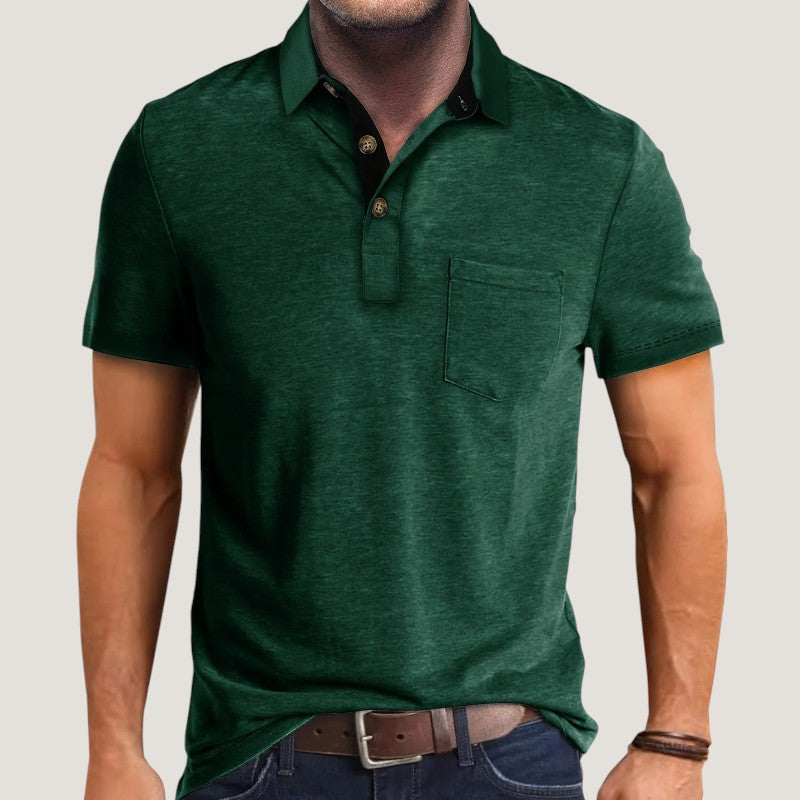 Herrskjorta Kortärmad Med Fickor Polyester Sommar 7