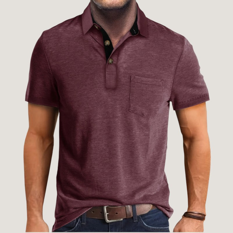 Herrskjorta Kortärmad Med Fickor Polyester Sommar 9