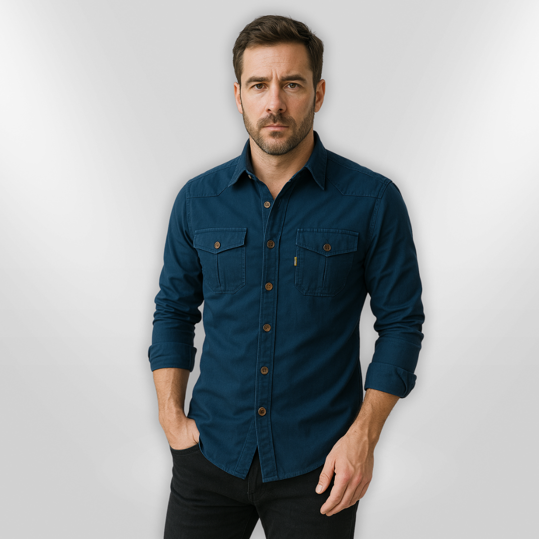 Herrskjorta Långärmad Skräddarsydd Hållbart Tyg 1